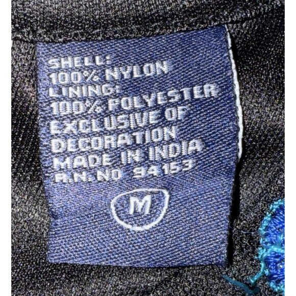 Life Style Women Black Mesh Embroidery Floral Blouse Bell Sleeve Sheer Overlay M - Picture 6 of 8